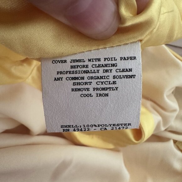Gunne Sax Yellow Satin Evening Gown 9 Jessica McClintock Y2K Long Formal Dress - Picture 6 of 7